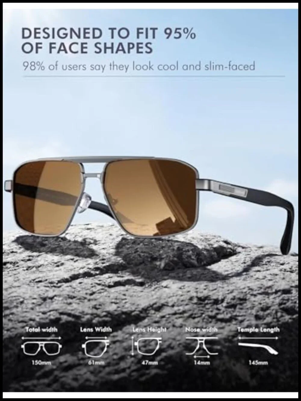 Polarized Aviator Sunglasses for Men Women UV400 Protection Anti-Glare Driving
